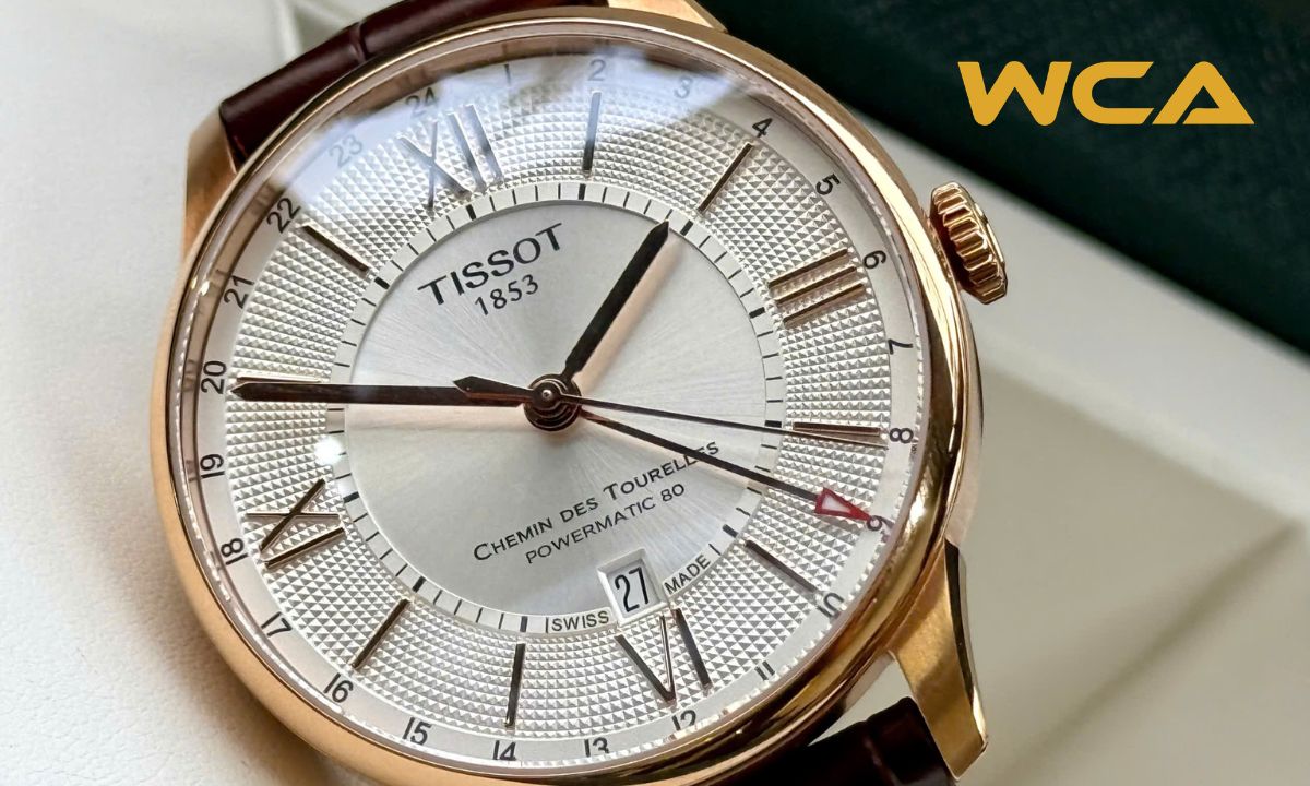 Kim đồng hồ Tissot chính hãng chuyển động ổn định và căn chuẩn với các cọc số